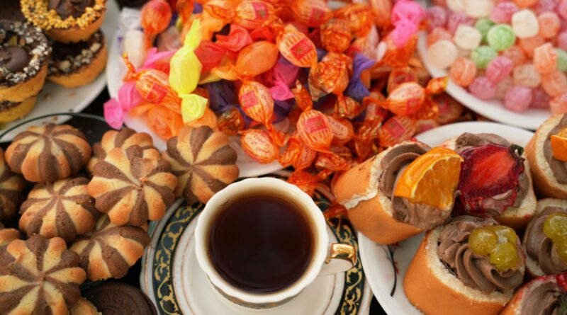 A delightful array of Persian sweets and tea, perfect for a traditional afternoon treat.